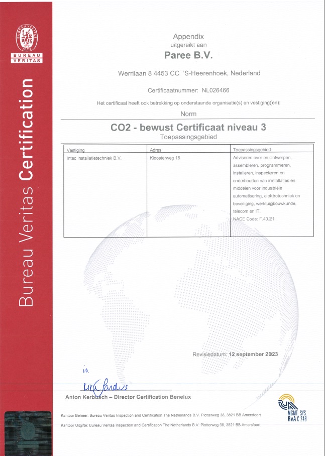 Certificaat CO2 prestatieladder